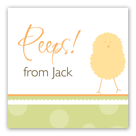 Green Polka Dot Chicks Gift Tag