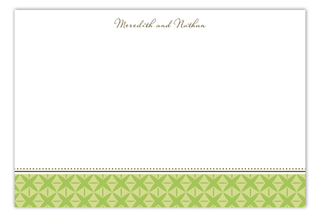 Green Sophisticate Flat Note Card