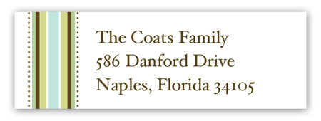 Green Striped Address Label