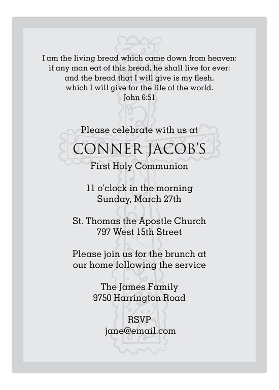 Grey Cross Background Invitation