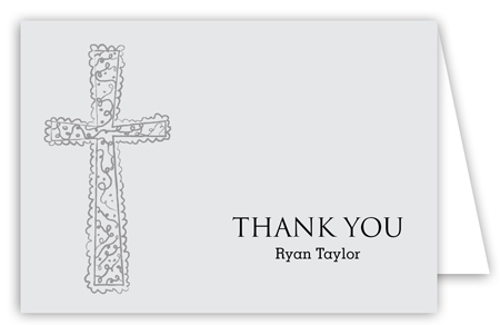 Grey Cross Background Note Card