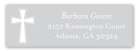 Grey Cross Banner Address Label