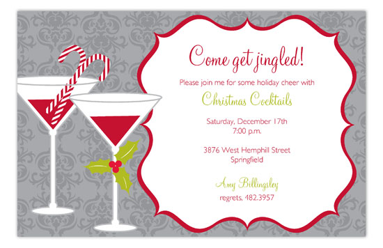 Grey Holiday Spirits Invitation