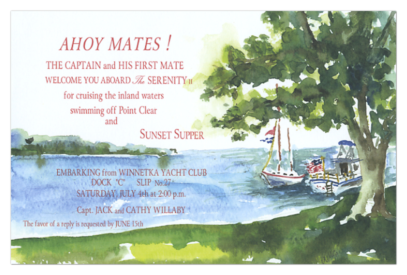 Harbor Oak Nautical Invitations