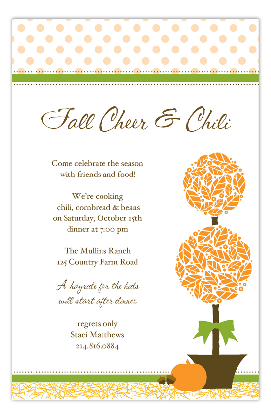 Harvest Topiary Invitation