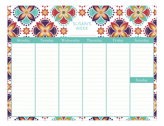 Henna Calendar Pad