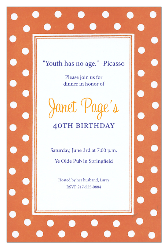 Hokey Pokey Orange Invitation