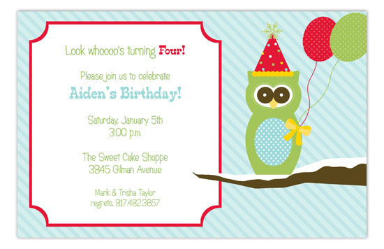 Holiday Hoot Invitation