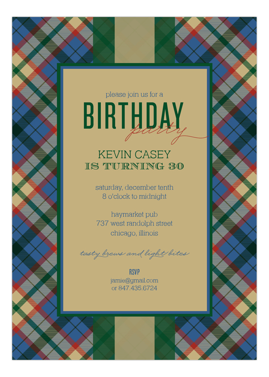 Holiday Tartan Invitation