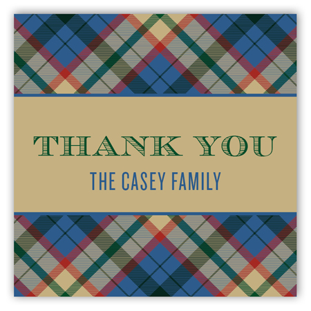 Holiday Tartan Square Sticker