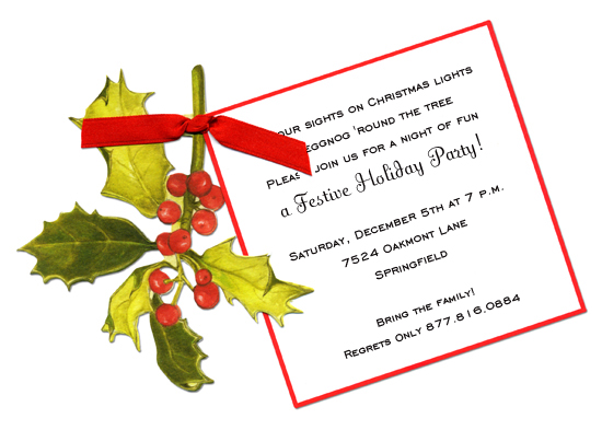 holly-invitation-slc-ss108 Cheap Invitations, Cheap Stationery & Cheap Party Invitations