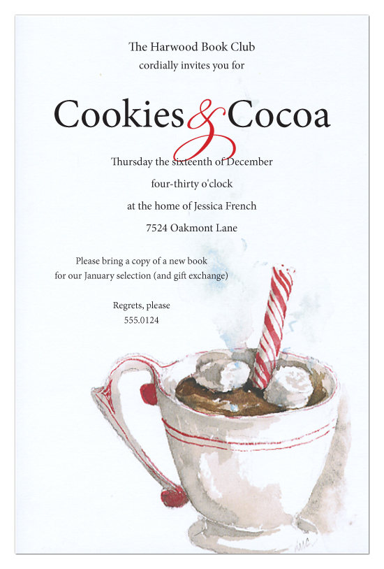 Hot Chocolate Invitation  Polka Dot Design