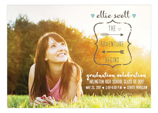 Pastel Tribal Feather Graduation Announcement Photo Card