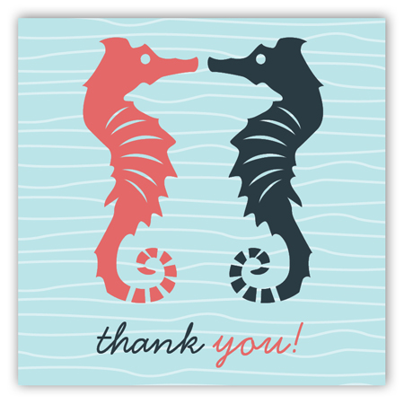 Kissing Seahorses Square Sticker