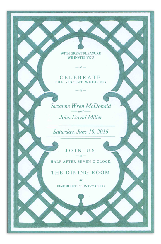 Lattice Teal Invitation