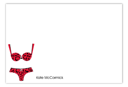 Leopard Undies Flat Note Card