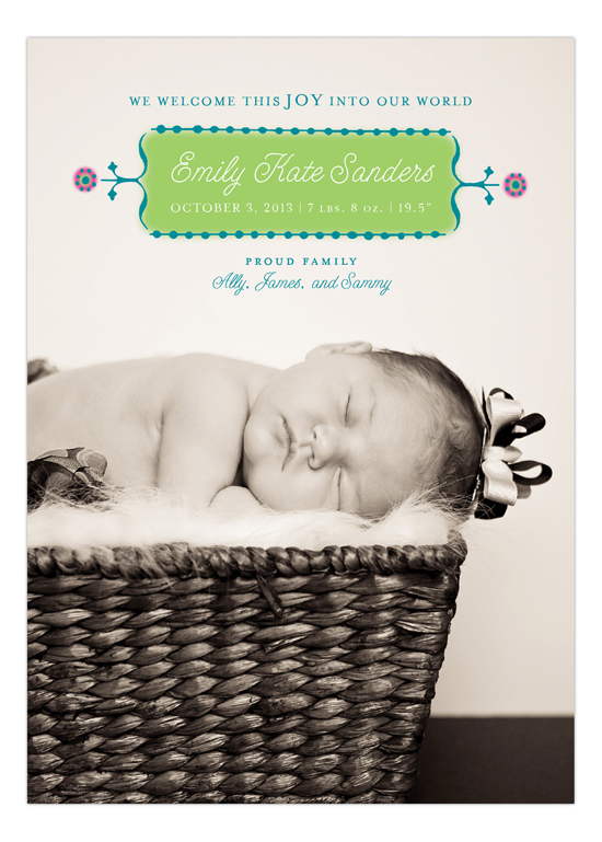 Lime Dotted Border Photo Card