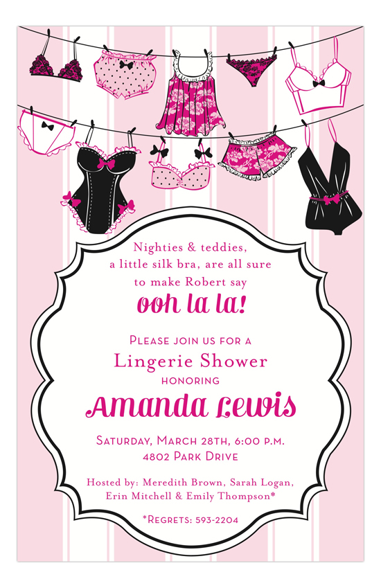 Lingerie String Party Invites | Polka Dot Design