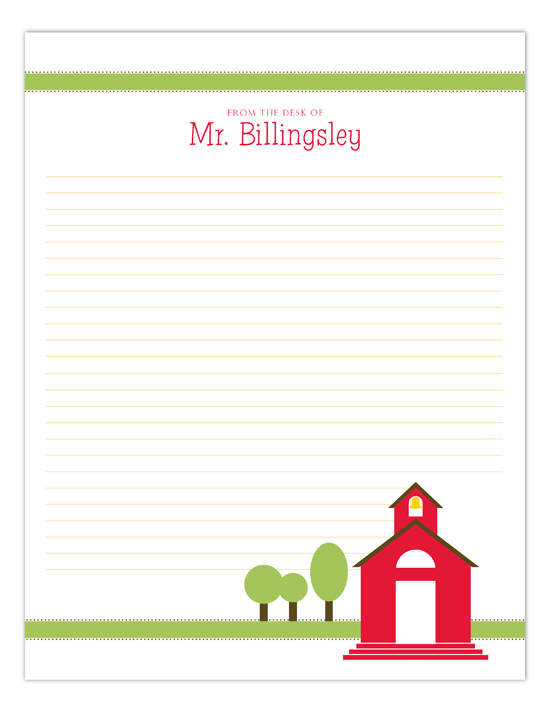 little-red-schoolhouse-notepad-pddd-nn81te9002 Personalized Notepads