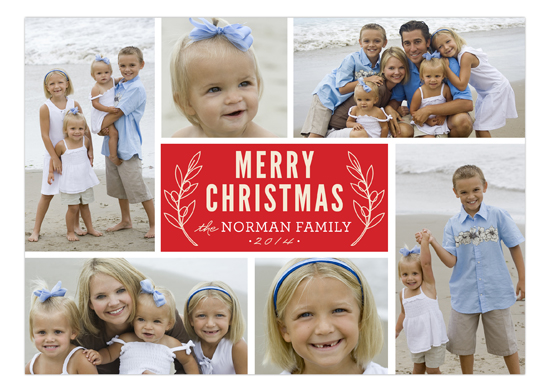 Merry Christmas Twig Collage Photo Card