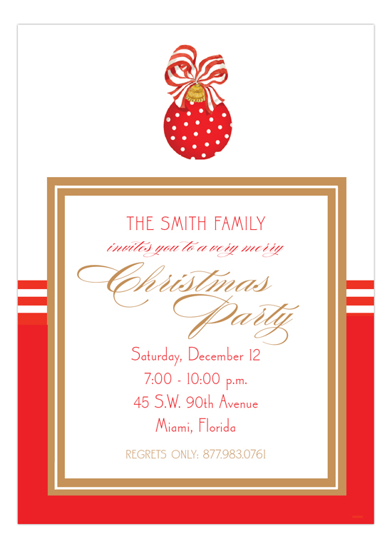 Merry Christmas Ornament Invitation