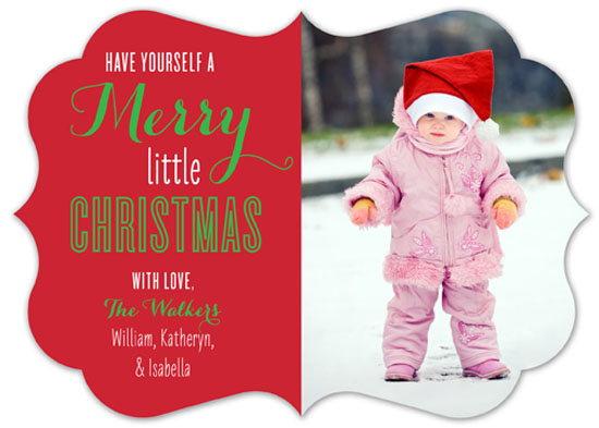 Bracket Die-Cut Merry Little Christmas Photo Card