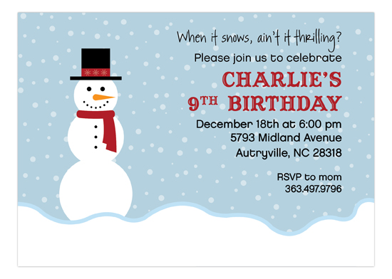 mister-snowman-invitation-pddd-np57hc1225 Kids Winter Party Ideas