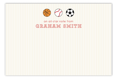 Multi Sport Flat Note Card