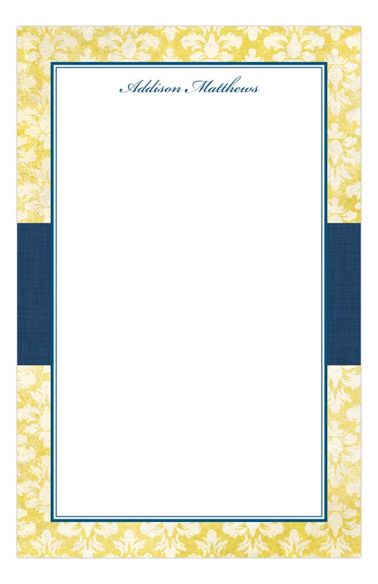 Navy Damask Cloth Notepad