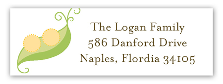 Neutral Twin Peapod Address Label