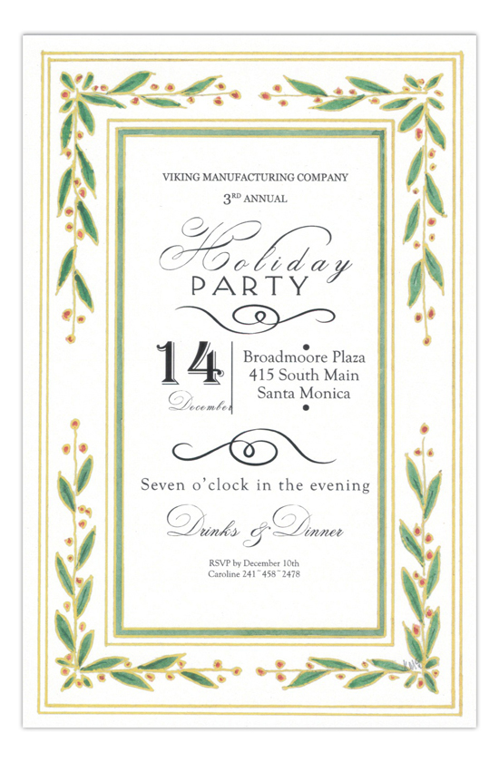 China Berry Holiday Party Invitation