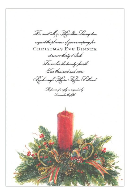 Wintergreen Centerpiece Holiday Party Invitation