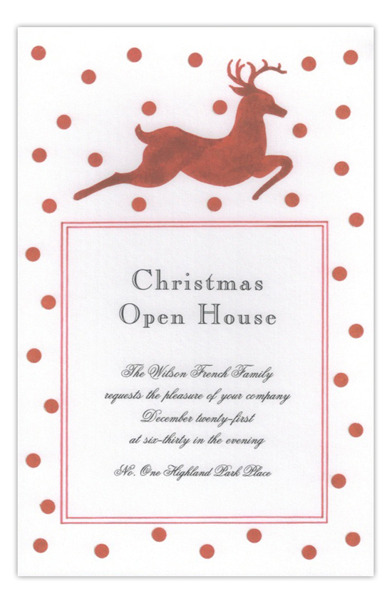 Red Dot Deer Christmas Invitation