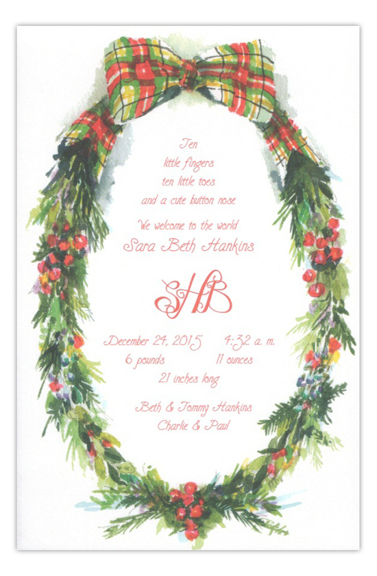 Highland Wreath Holiday Invitation