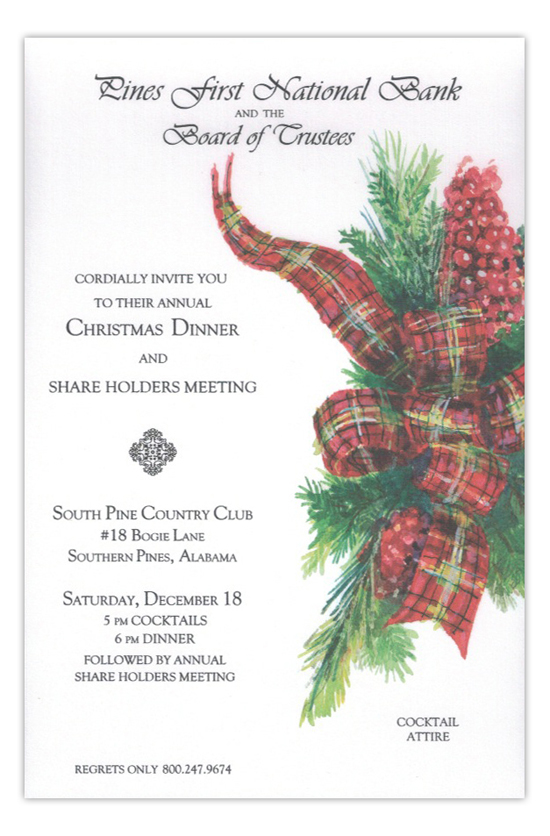 Scottish Spray Holiday Dinner Invitation