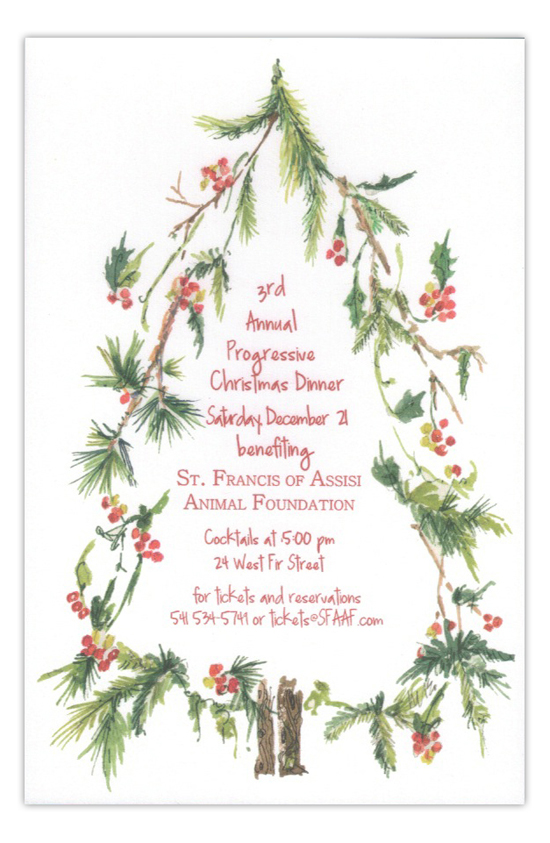 Woodland Tree Progressive Dinner Invitation