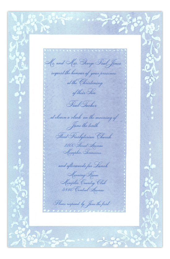 Counterpane Blue Formal Party Invitation