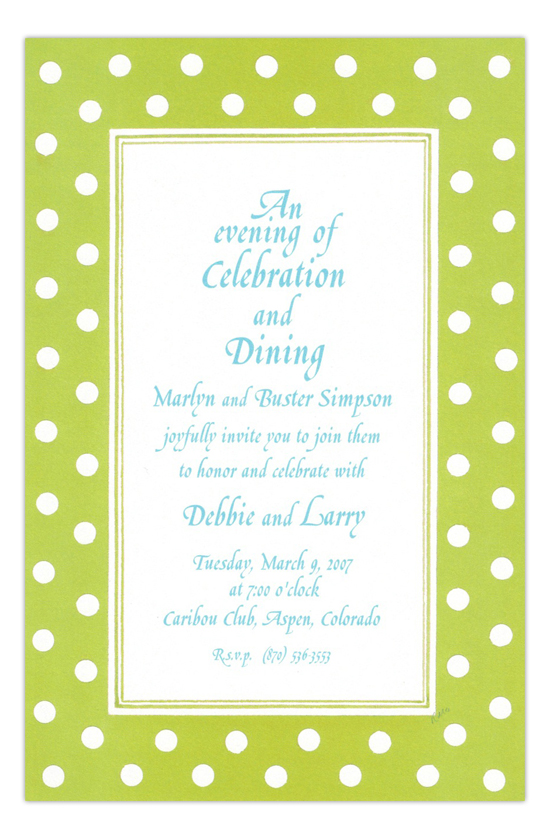 Hokey Pokey Lime Green Party Invitation