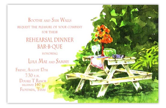 Picnic Table Summer Cookout Invitation