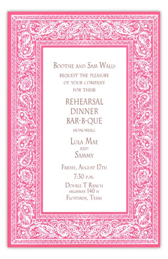 Bandana Pink Summer Cookout Invitation