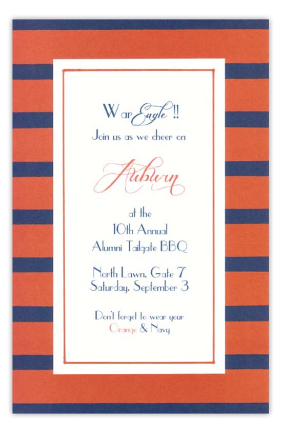 Orange and Navy Invitation