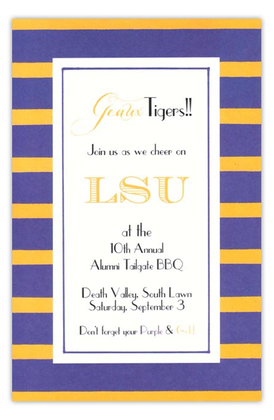 Purple and Gold Invitation