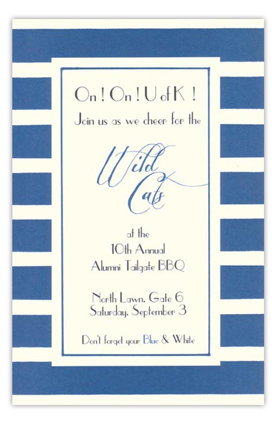 Blue and White Invitation