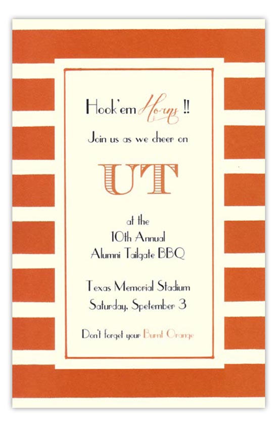 Burnt Orange and White Invitation