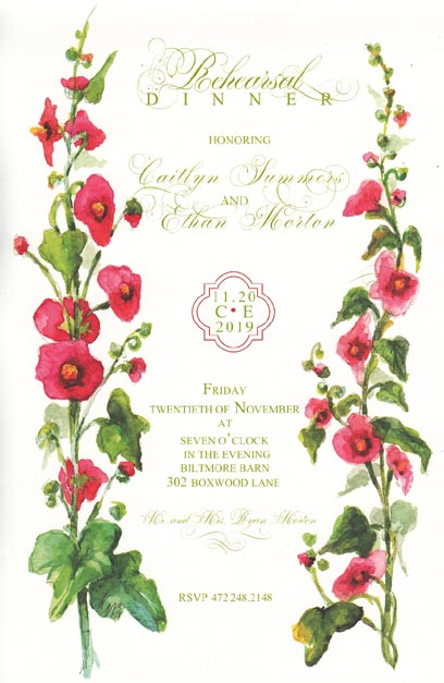 Hollyhocks Invitation