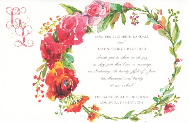 Rose Ring Floral Invitation