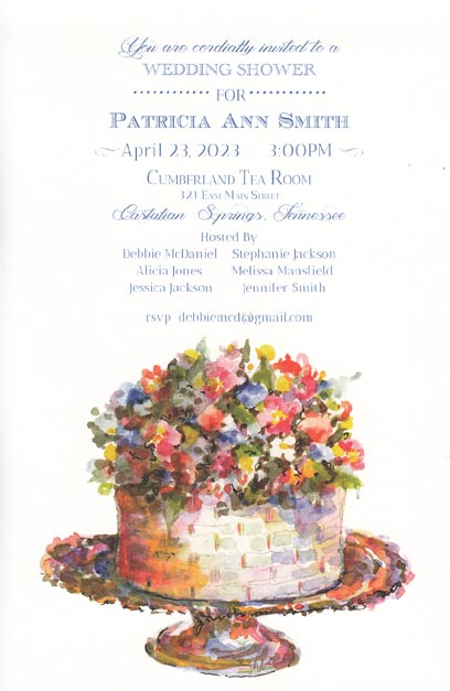Confection Floral Cake Invitation
