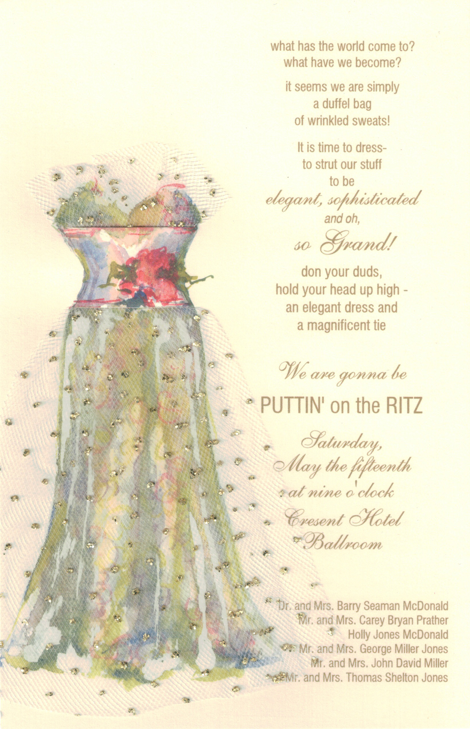 Party Dress Bridal Invitation