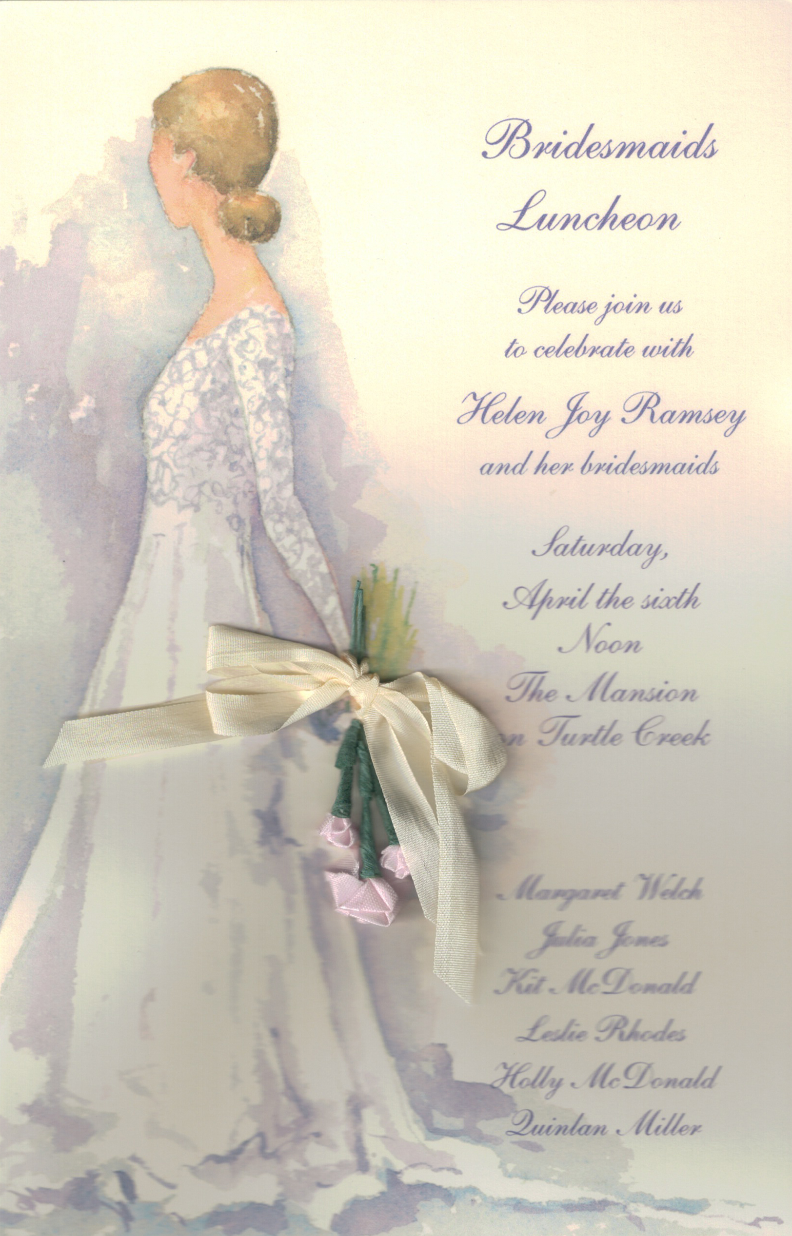Rose Bouquet Bridal Invitation