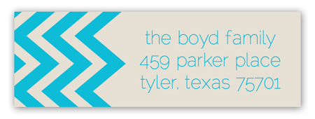 Ocean Chevron Address Label